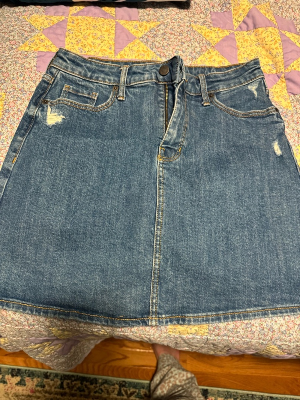 Old navy Distressed Blue Denim Mini Skirt